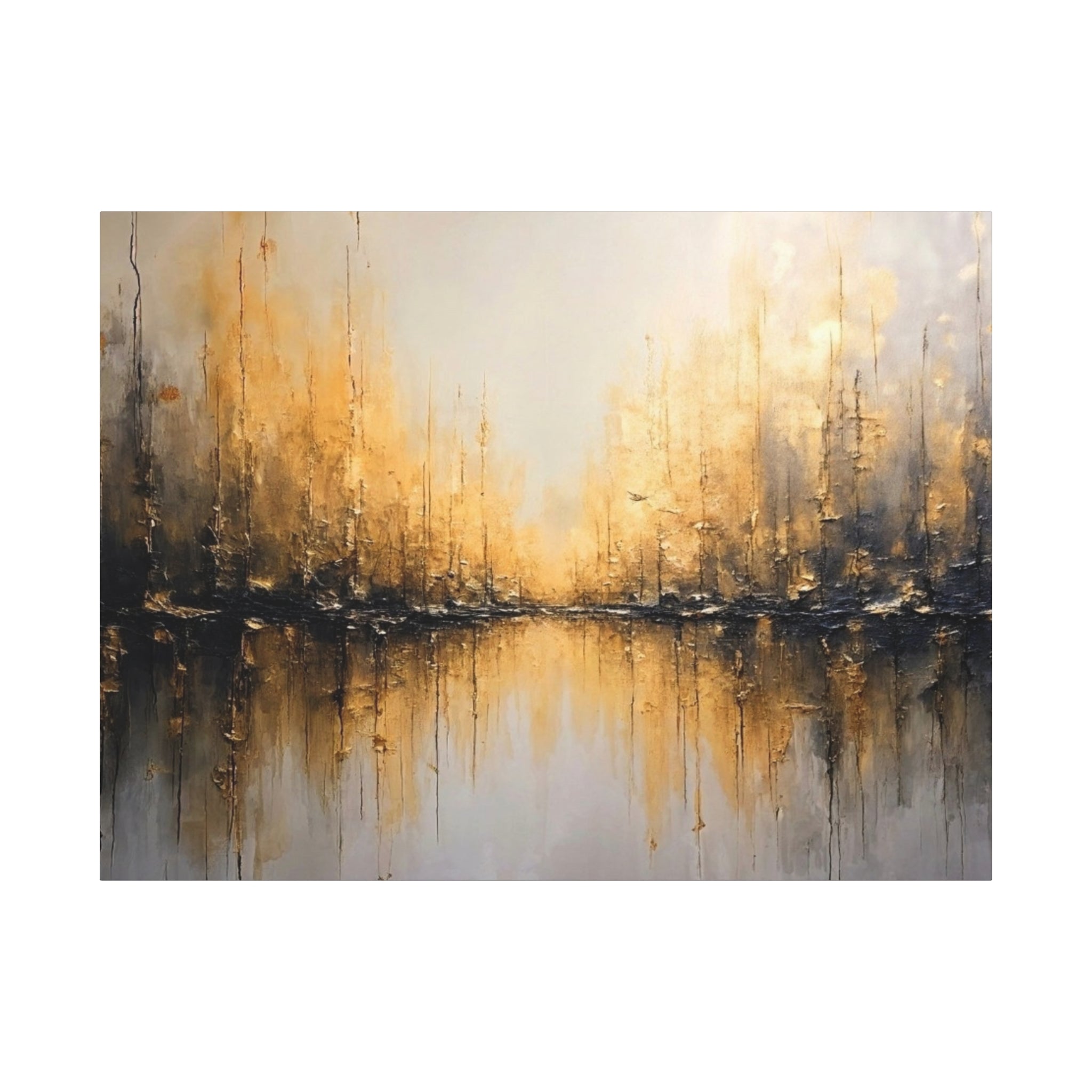Abstract Gold Landscape Canvas Wall Art — Matte Stretched 1.25"