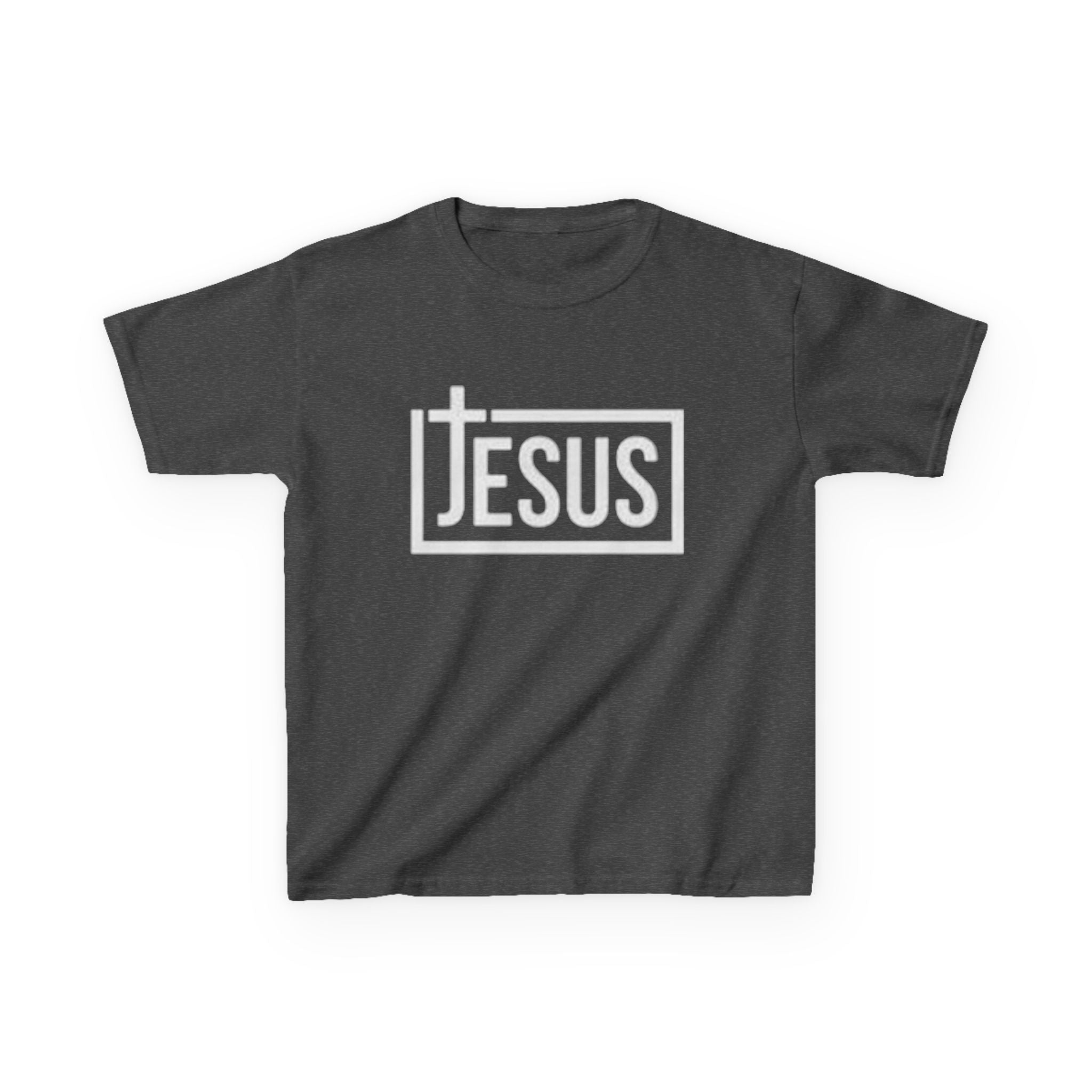 Kids Jesus T‑Shirt — Bold Cross Logo Christian Tee for Boys & Girls