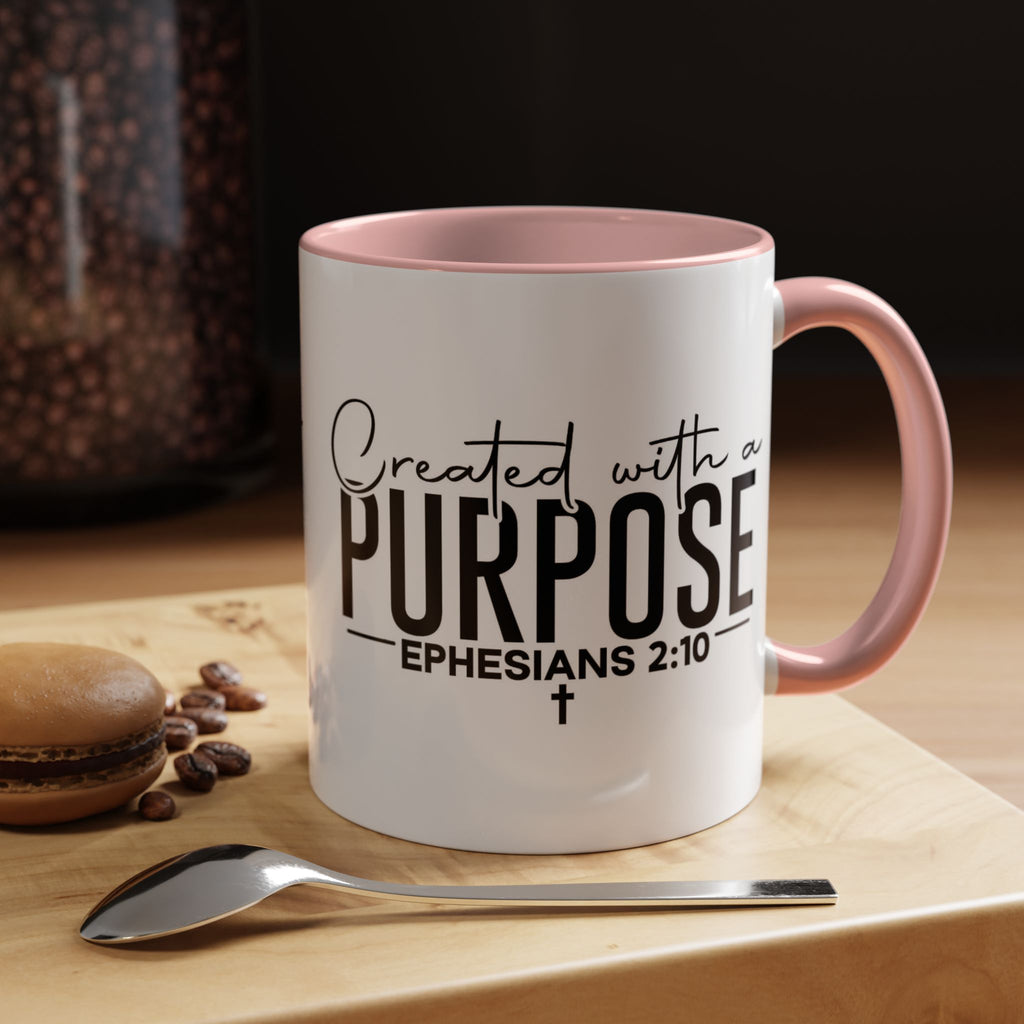Created with a Purpose Ceramic Mug — Inspirational Ephesians 2:10 Coffee Cup