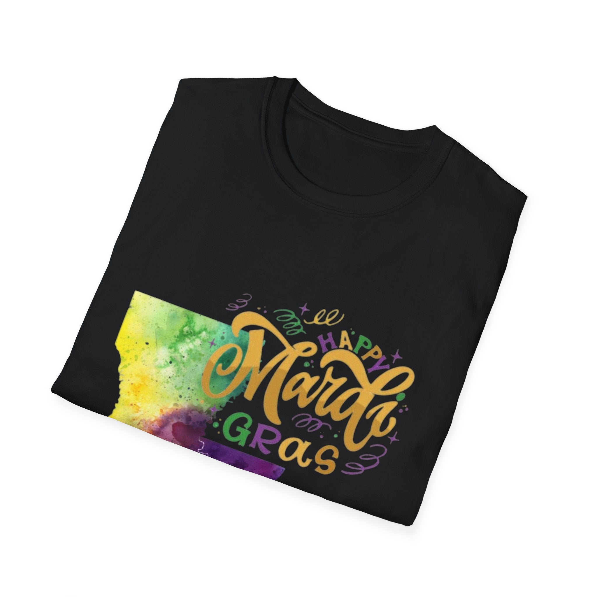 Mardi Gras Louisiana Watercolor T-Shirt — Happy Mardi Gras Celebration Tee