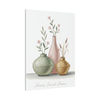 Home Sweet Home Canvas Wall Art — Pastel Vases Still Life Matte Stretched Canvas