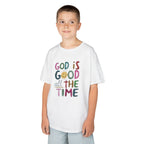 Kids Tee — "God Is Good All The Time" Colorful Faith Graphic