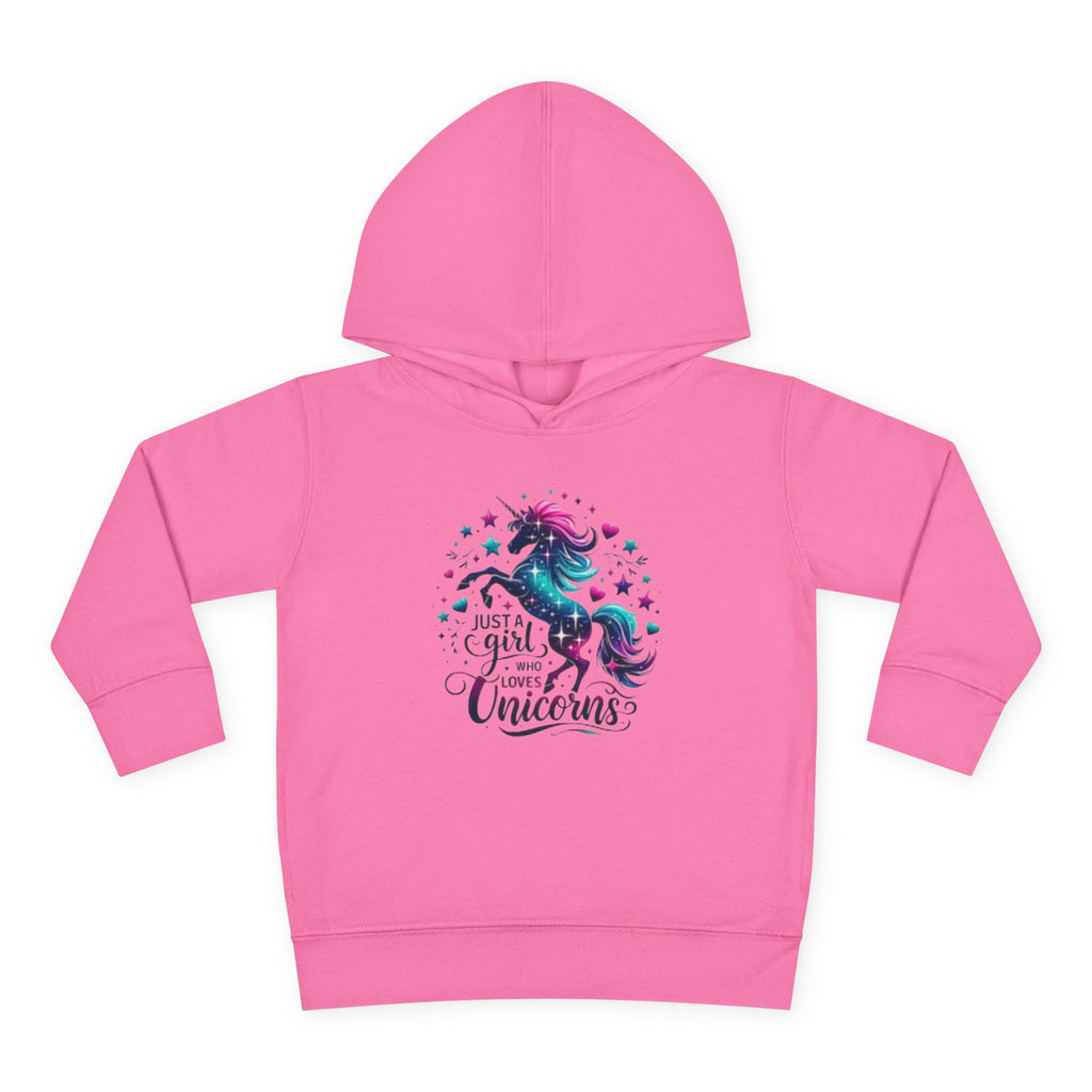 Toddler Hoodie — "Just a Girl Who Loves Unicorns" Cute Unicorn Pullover for Kids