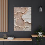 Neutral Textured Abstract Canvas Print — Beige & Cream Wall Art, Matte Stretched 1.25"