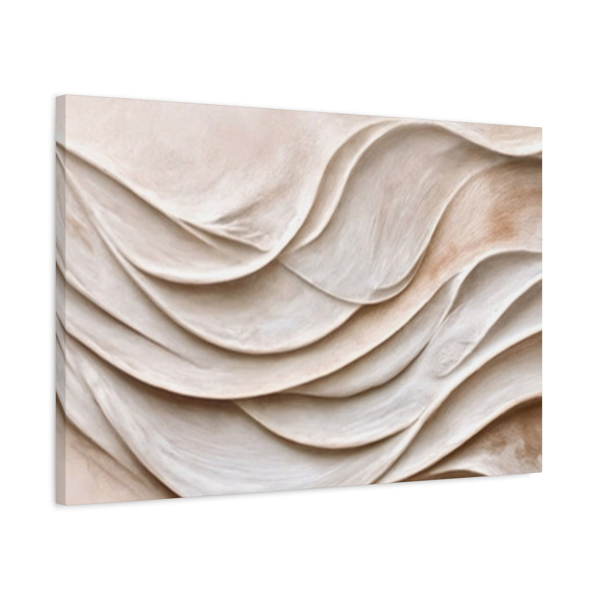 Neutral Abstract Wave Texture Matte Canvas Wall Art