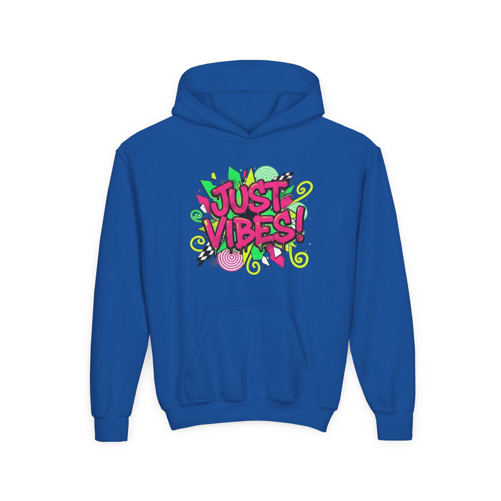Youth Hoodie - "Just Vibes" Neon Graffiti Pullover