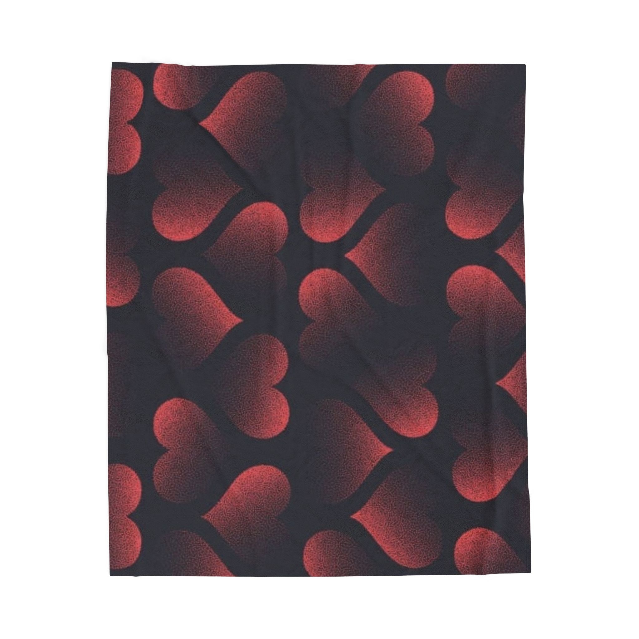 Red Heart Pattern Velveteen Plush Blanket — Cozy Romantic Throw for Valentine’s Day