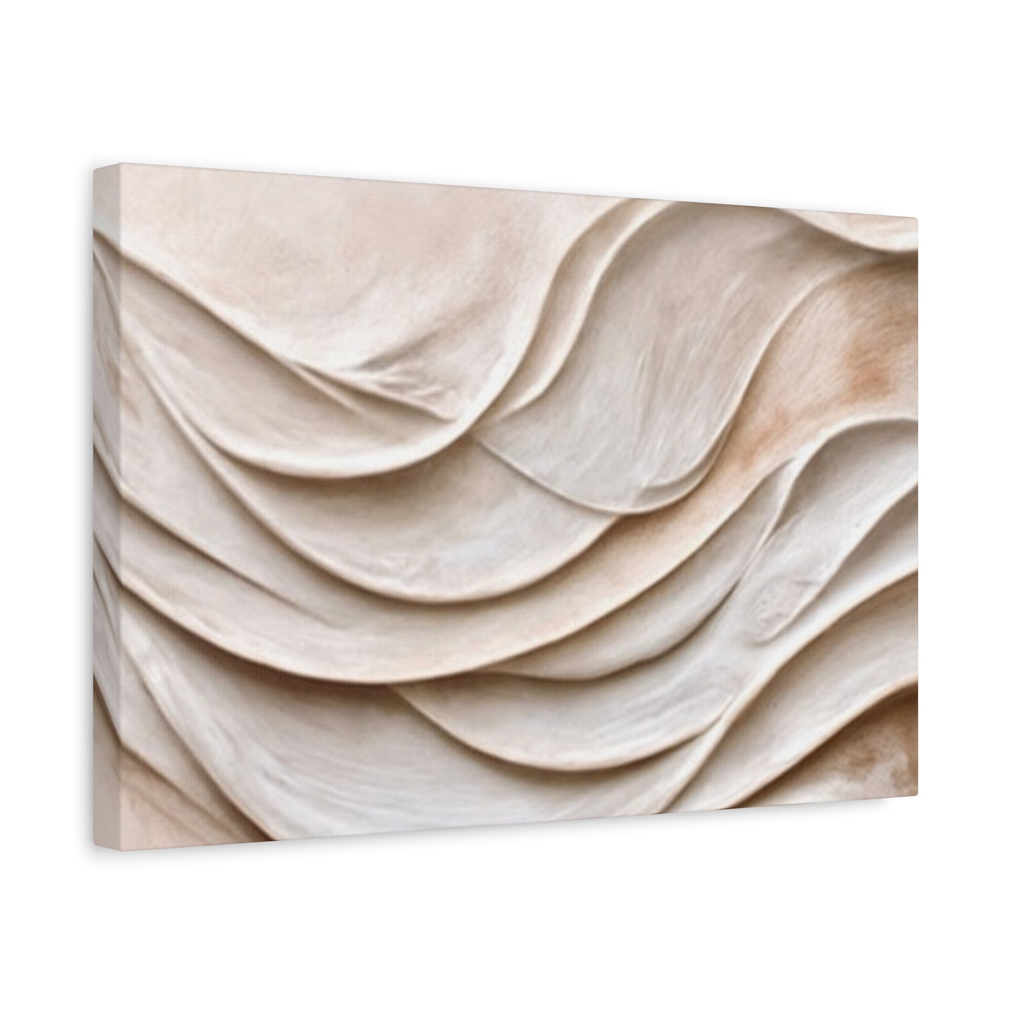 Neutral Abstract Wave Texture Matte Canvas Wall Art
