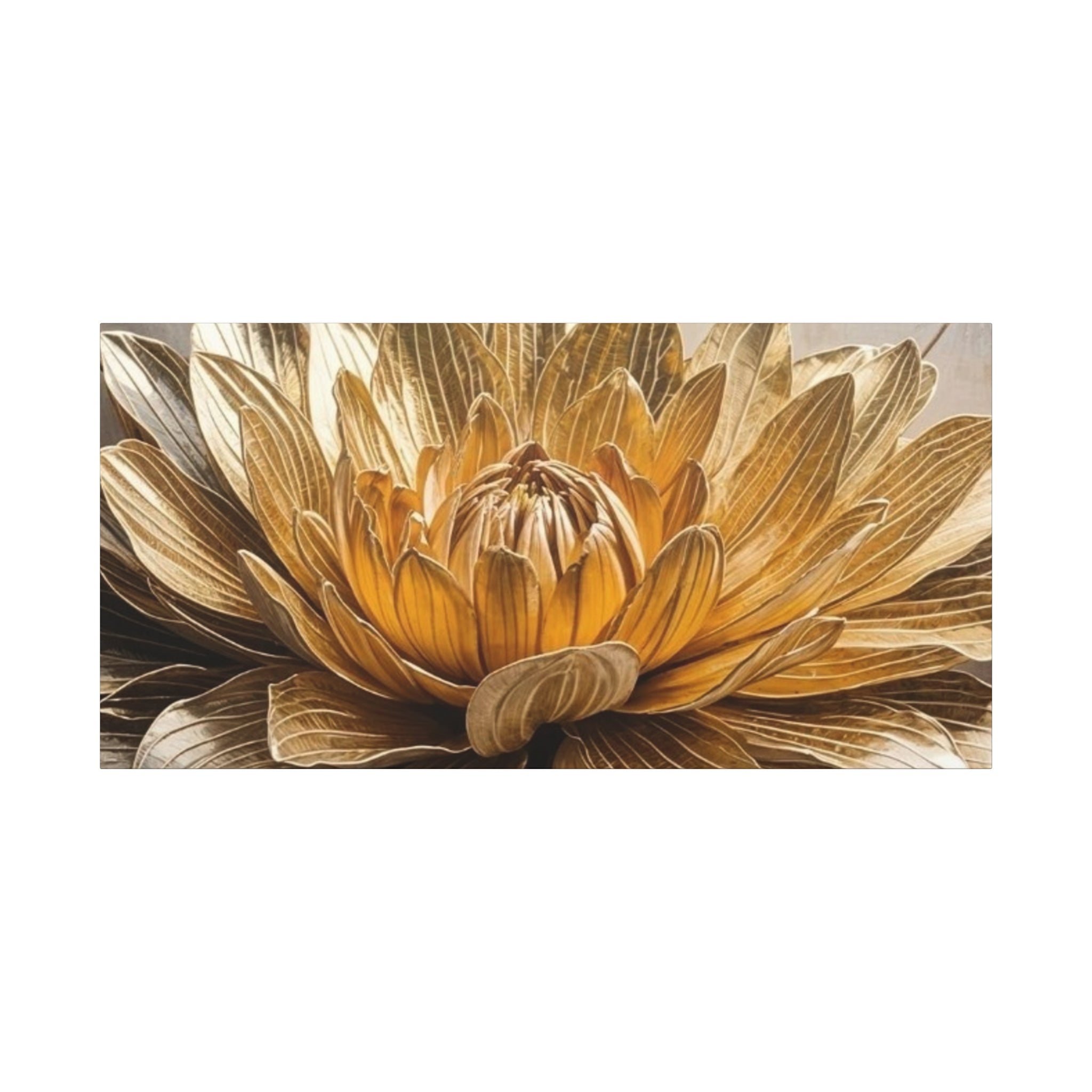Golden Dahlia Matte Canvas Wall Art — Stretched 1.25"