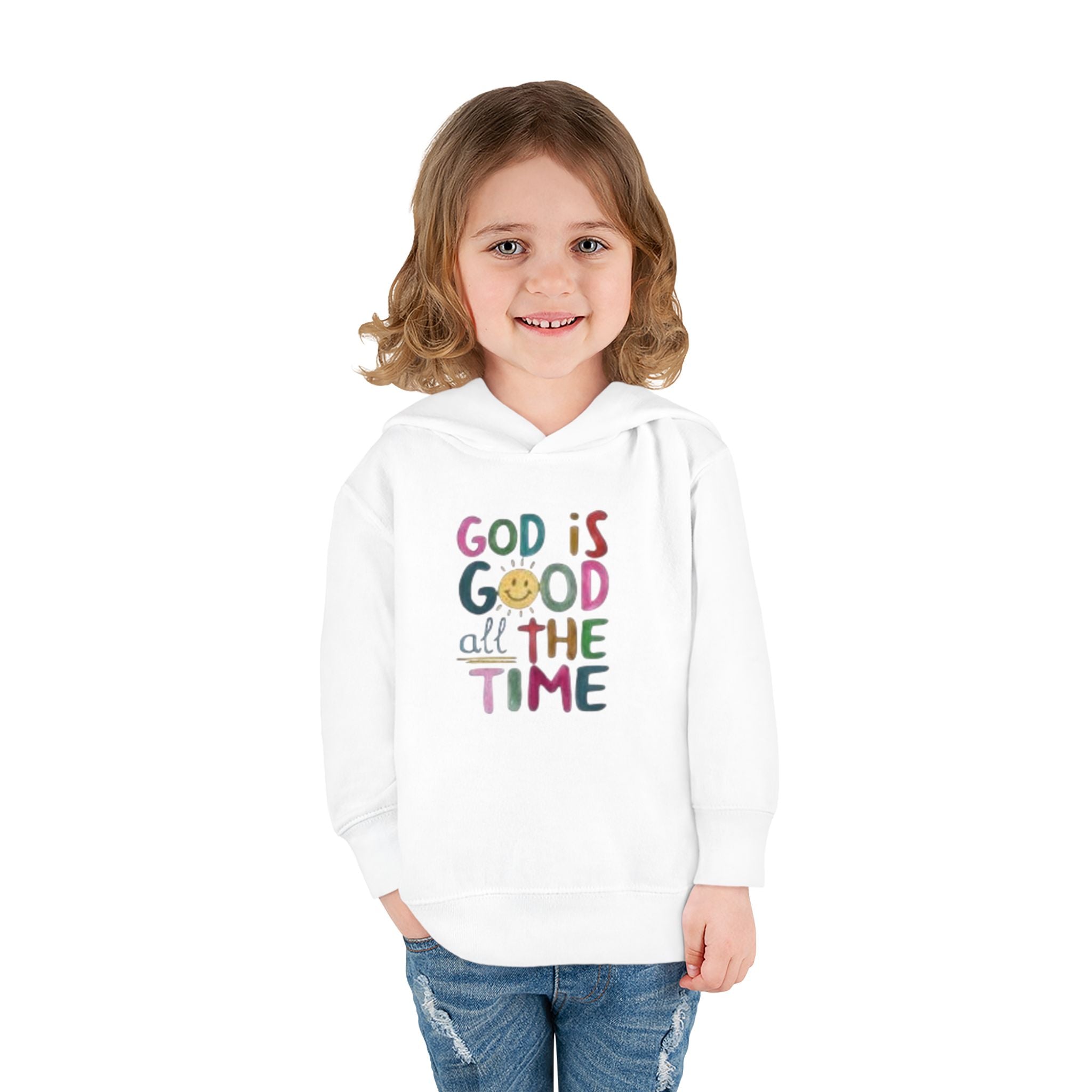 Toddler Hoodie — "God Is Good All The Time" Cute Faith Pullover