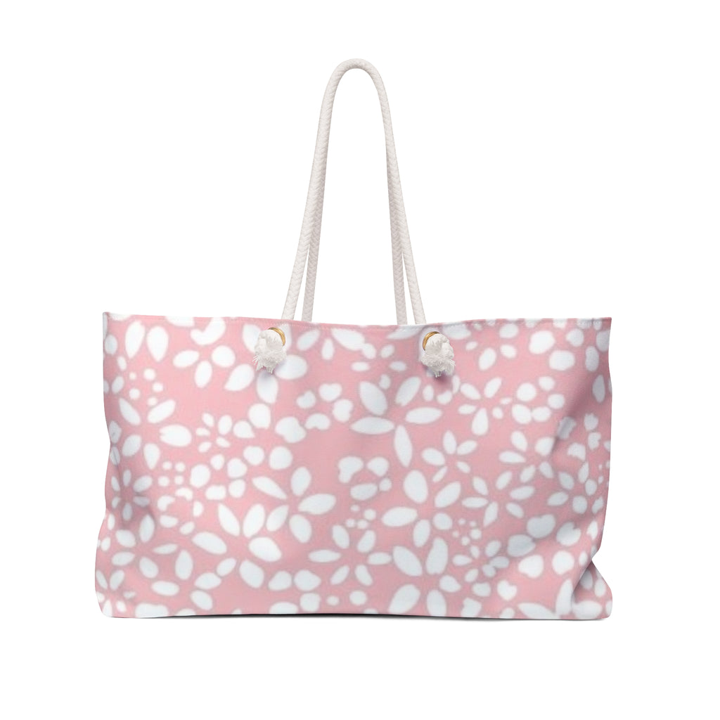 Pink Floral Weekender Bag — Large Floral Travel Tote for Beach & Weekend Getaways