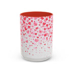 Heart Confetti Accent Coffee Mug — Pink Valentine’s Day Gift (11/15oz)