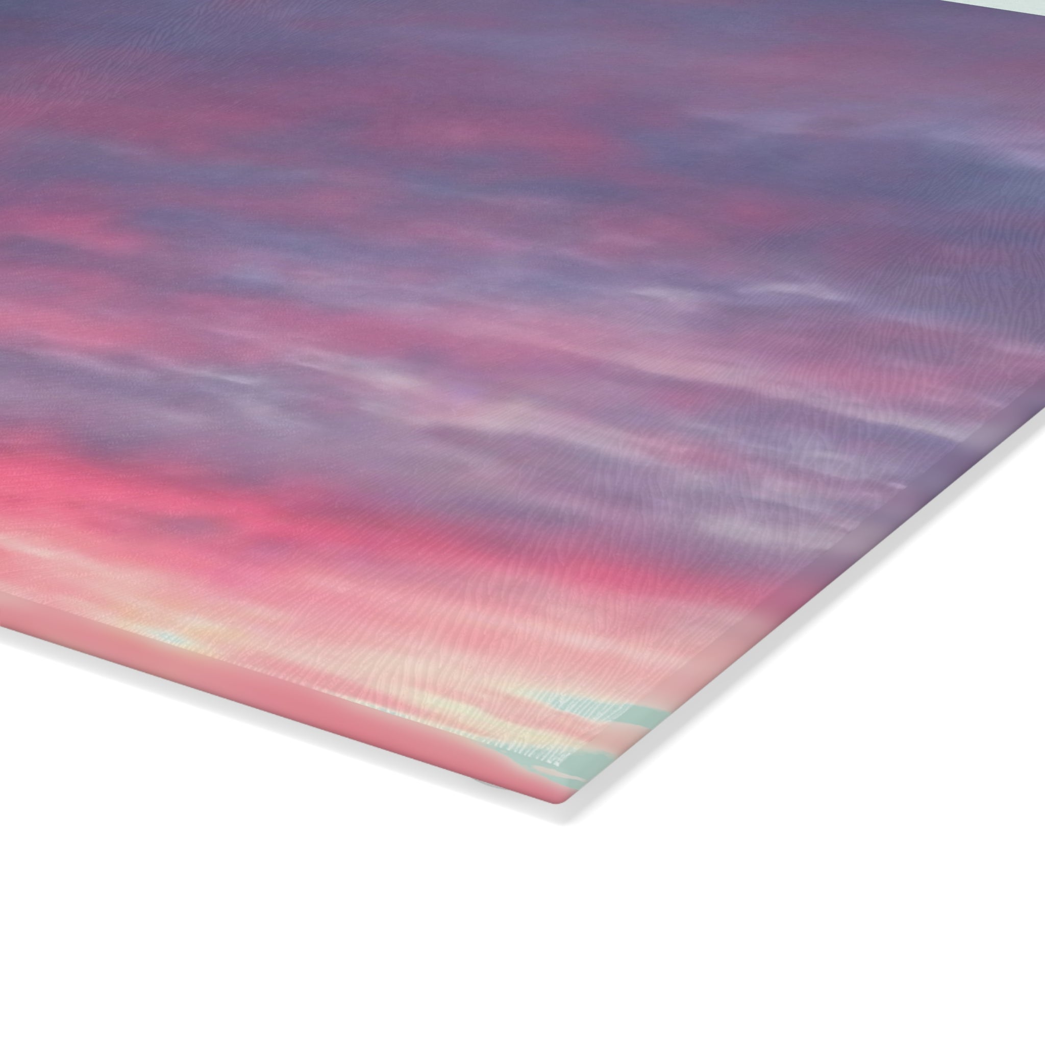 Glass Cutting Board – "Bless This Kitchen" Sunset Sky Decorative Chopping Board