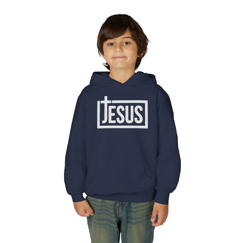 Youth Jesus Hoodie — Christian Faith Pullover with Cross Logo