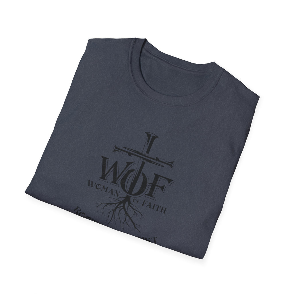 Faith T-Shirt - "WOF Woman of Faith Rooted in Christ" Christian Tee
