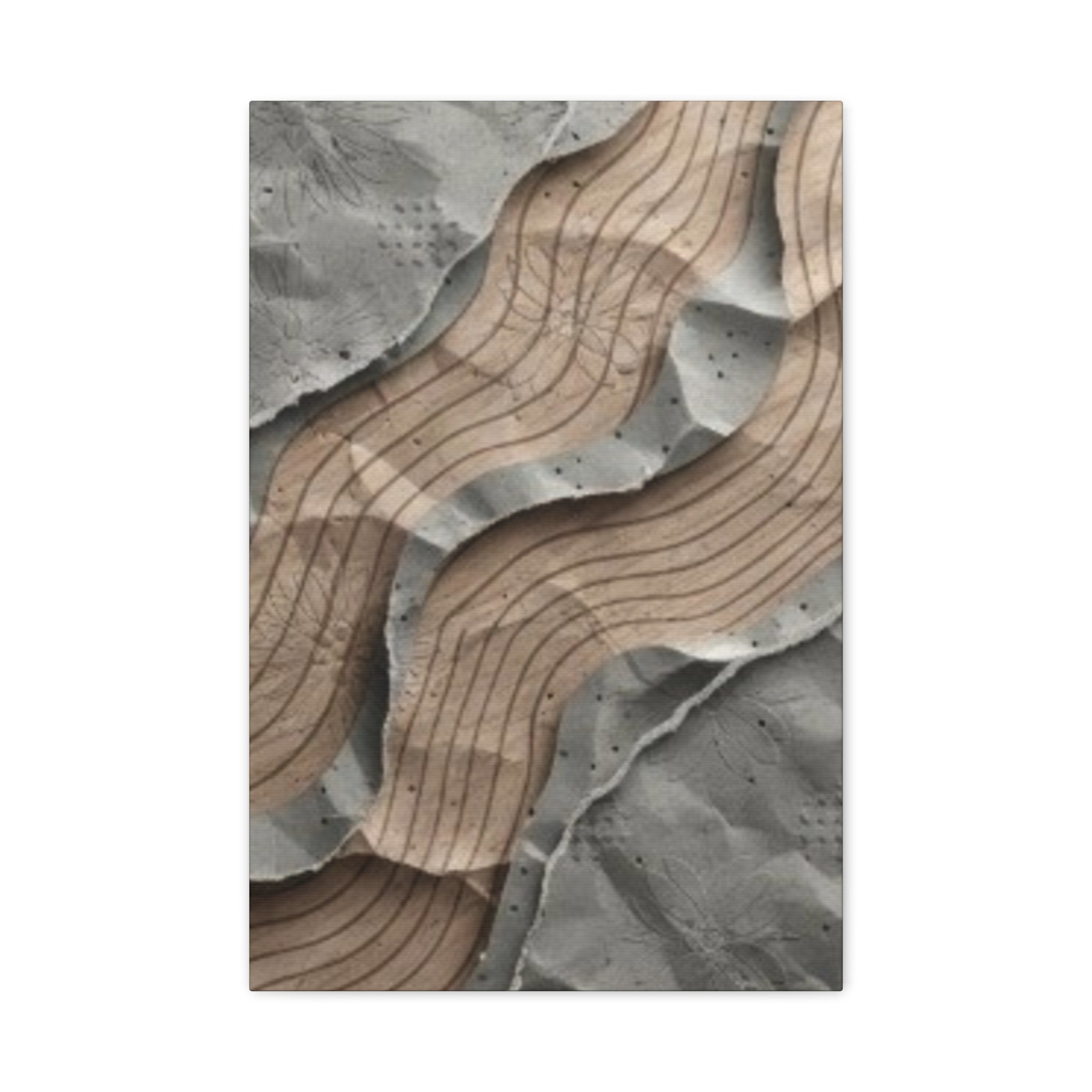 Abstract Textured Waves Matte Canvas Wall Art, Stretched 1.25"
