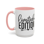 Limited Edition Accent Coffee Mug — Pink Interior, 'Limited Edition' Graphic (11/15oz)