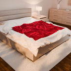 Plush Blanket — Red Heart Doodle Velveteen Throw (Valentine’s Day Gift)