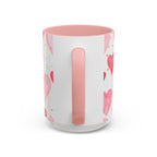 Pink Watercolor Hearts Accent Coffee Mug — Romantic Valentine’s Day Gift
