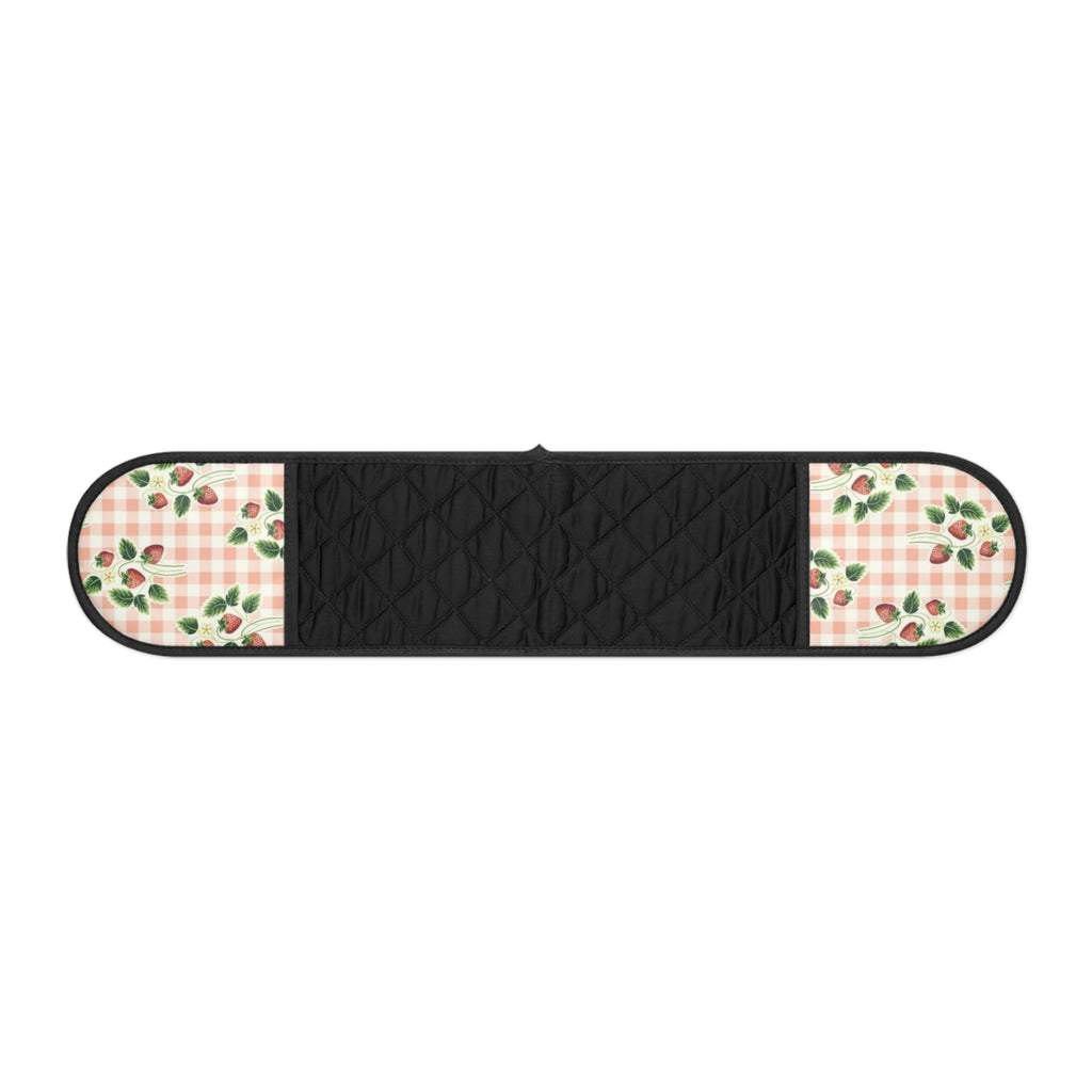 Floral Gingham Oven Mitts - Double Handle Heat-Resistant Pot Holder