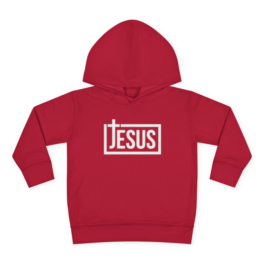 Toddler Jesus Hoodie – Kids Faith Pullover Fleece with 'JESUS' Box Logo
