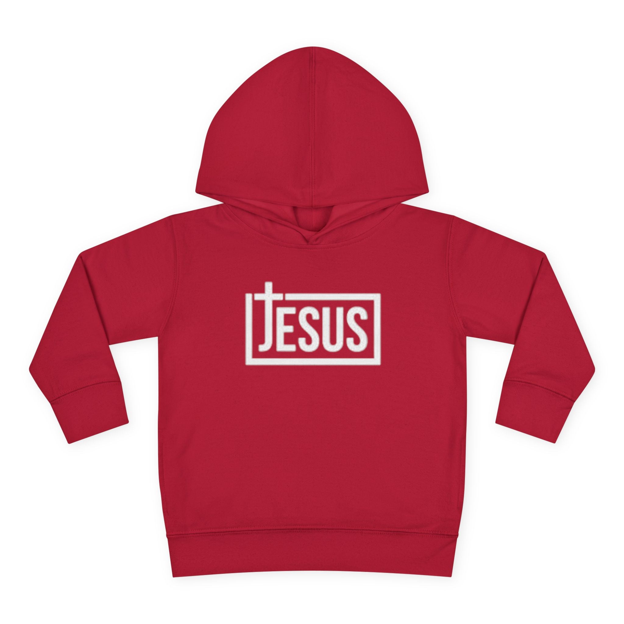 Toddler Jesus Hoodie – Kids Faith Pullover Fleece with 'JESUS' Box Logo