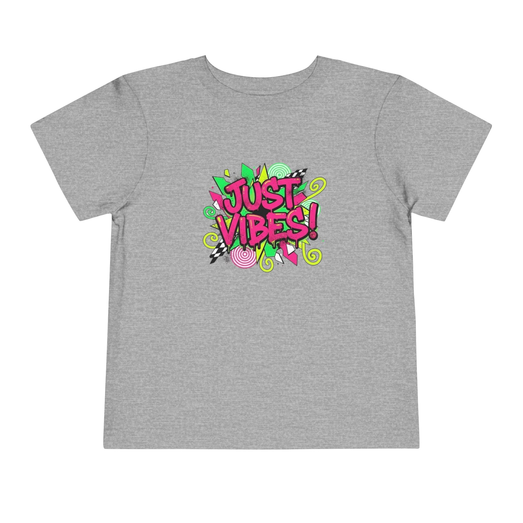 Toddler Tee - "Just Vibes!" Colorful Retro Graphic Kids T‑Shirt