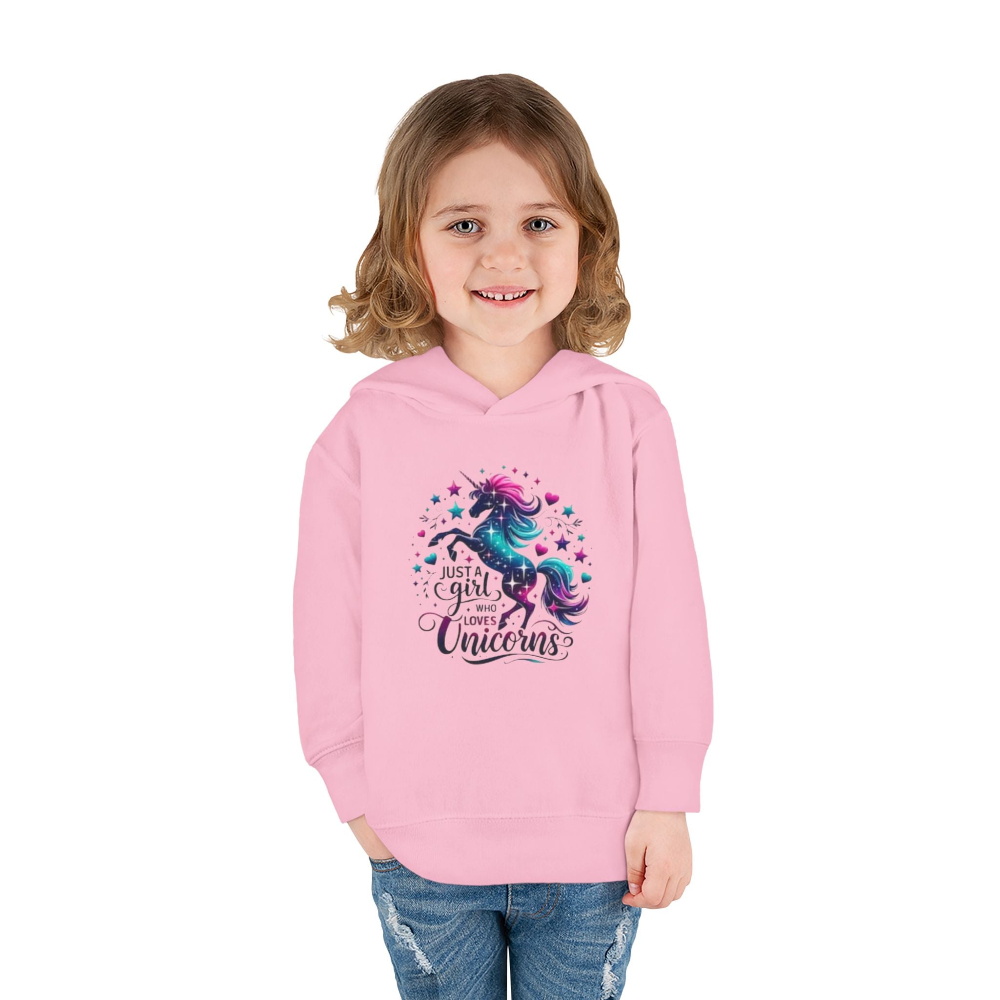 Toddler Hoodie — "Just a Girl Who Loves Unicorns" Cute Unicorn Pullover for Kids