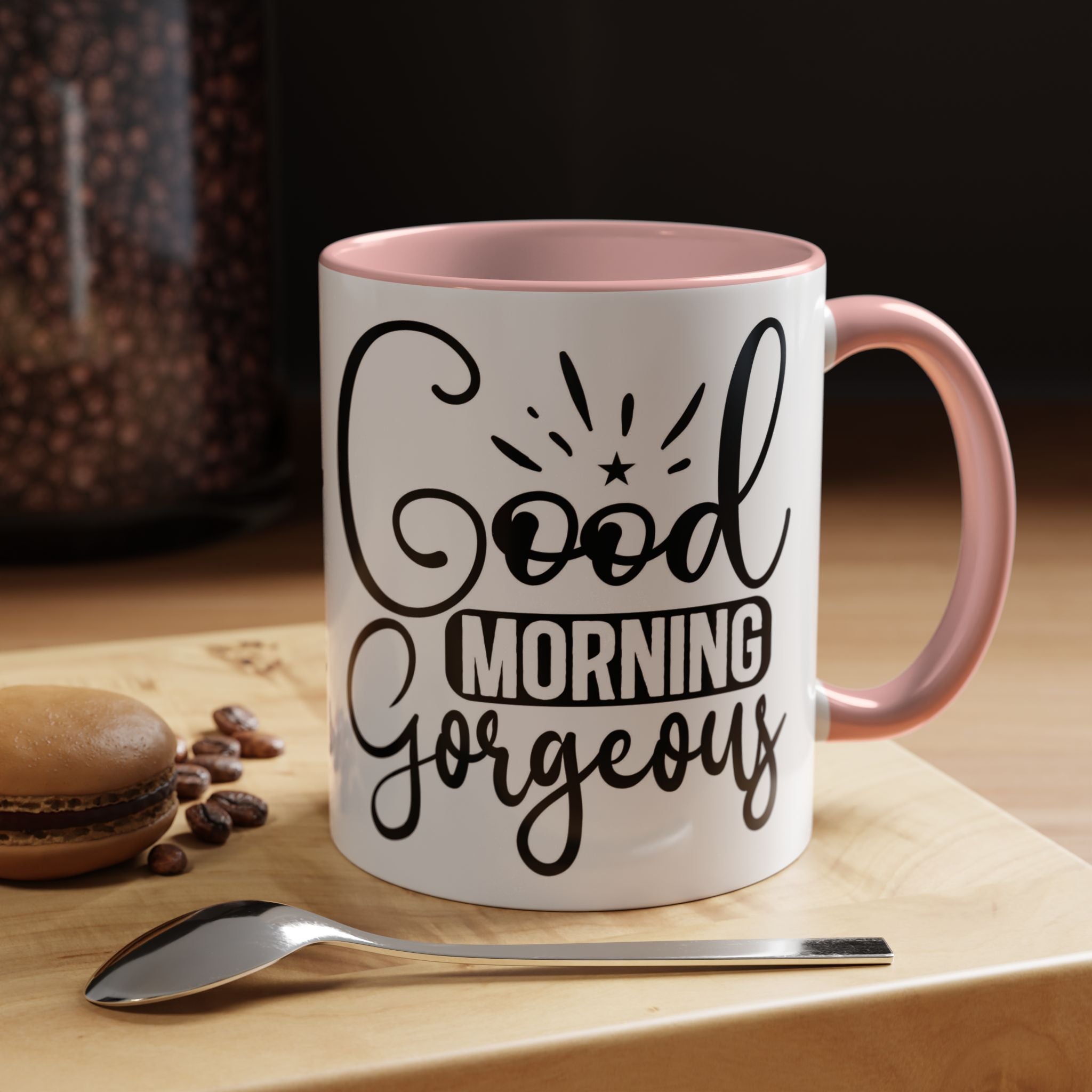 Good Morning Gorgeous Accent Coffee Mug – 11/15oz Pink Interior