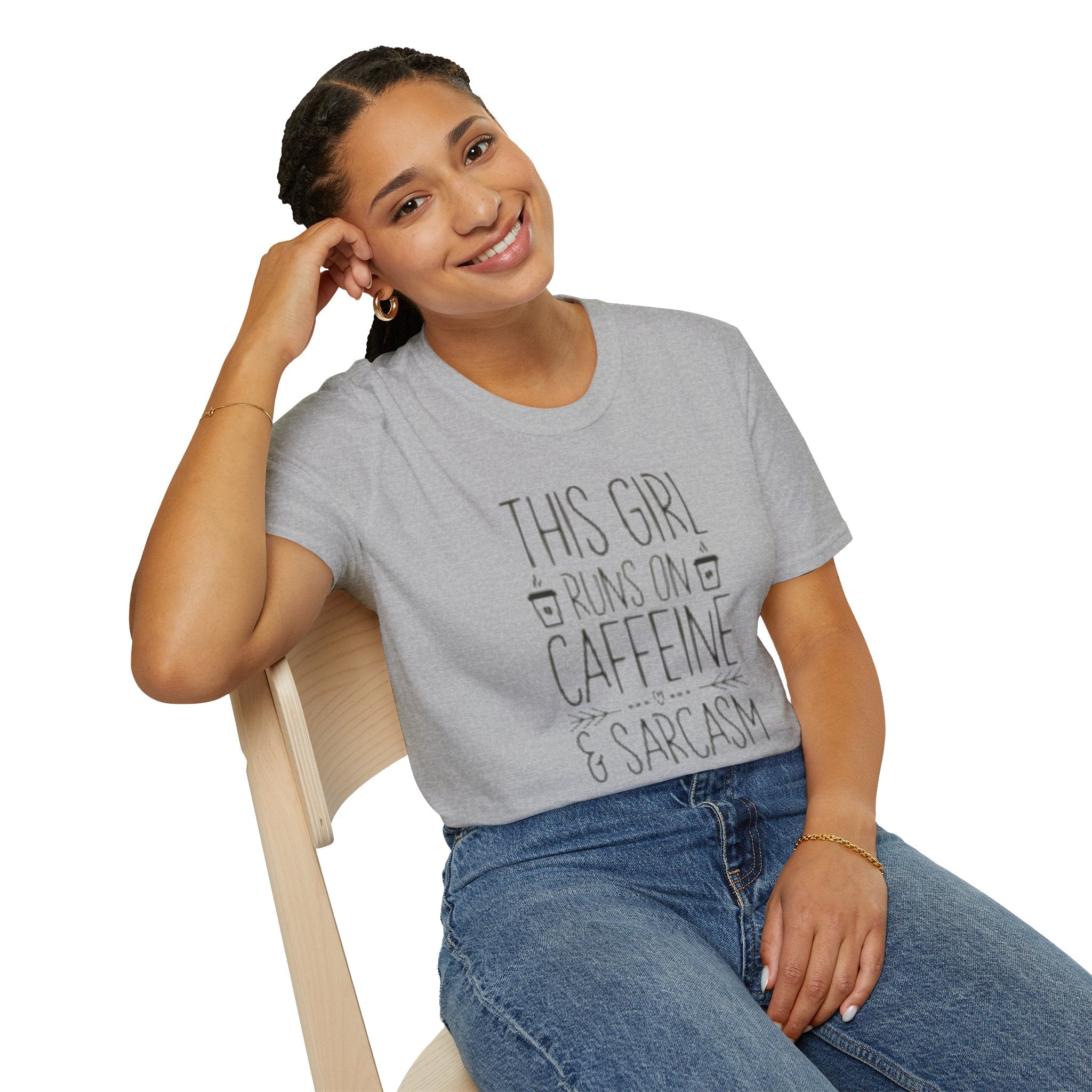 Caffeine & Sarcasm Graphic Tee — "This Girl Runs on Caffeine & Sarcasm"