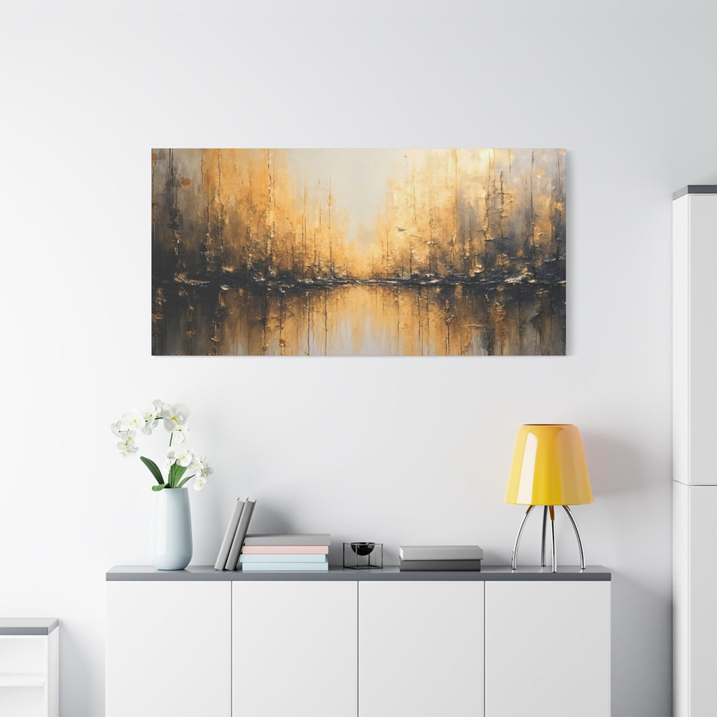Abstract Gold Landscape Canvas Wall Art — Matte Stretched 1.25"