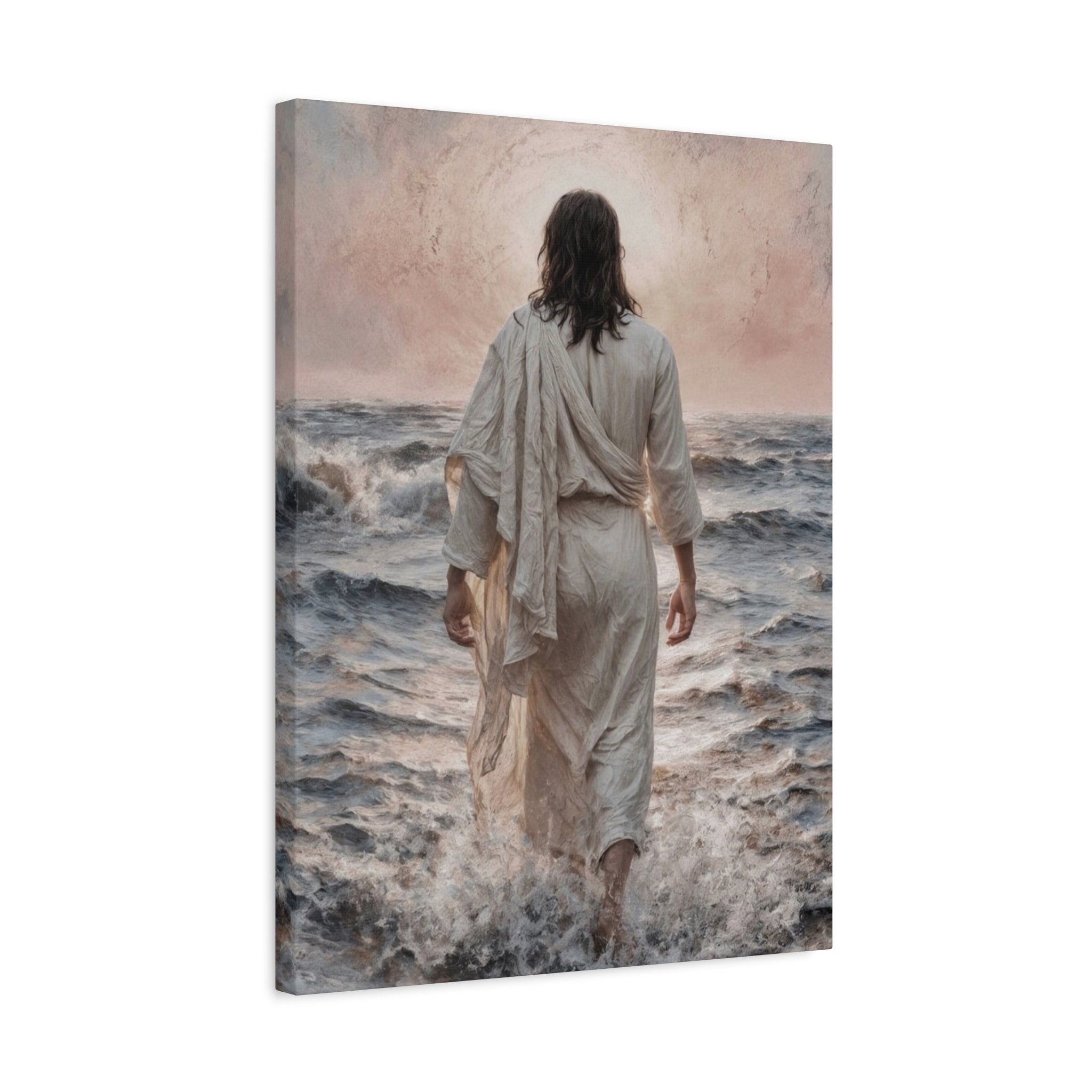 Jesus Walking on Water Matte Canvas Print