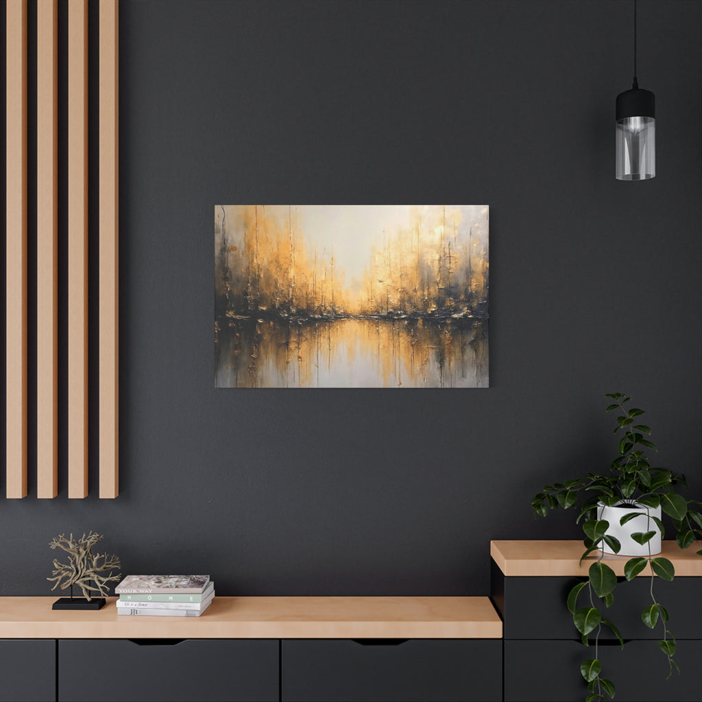 Abstract Gold Landscape Canvas Wall Art — Matte Stretched 1.25"