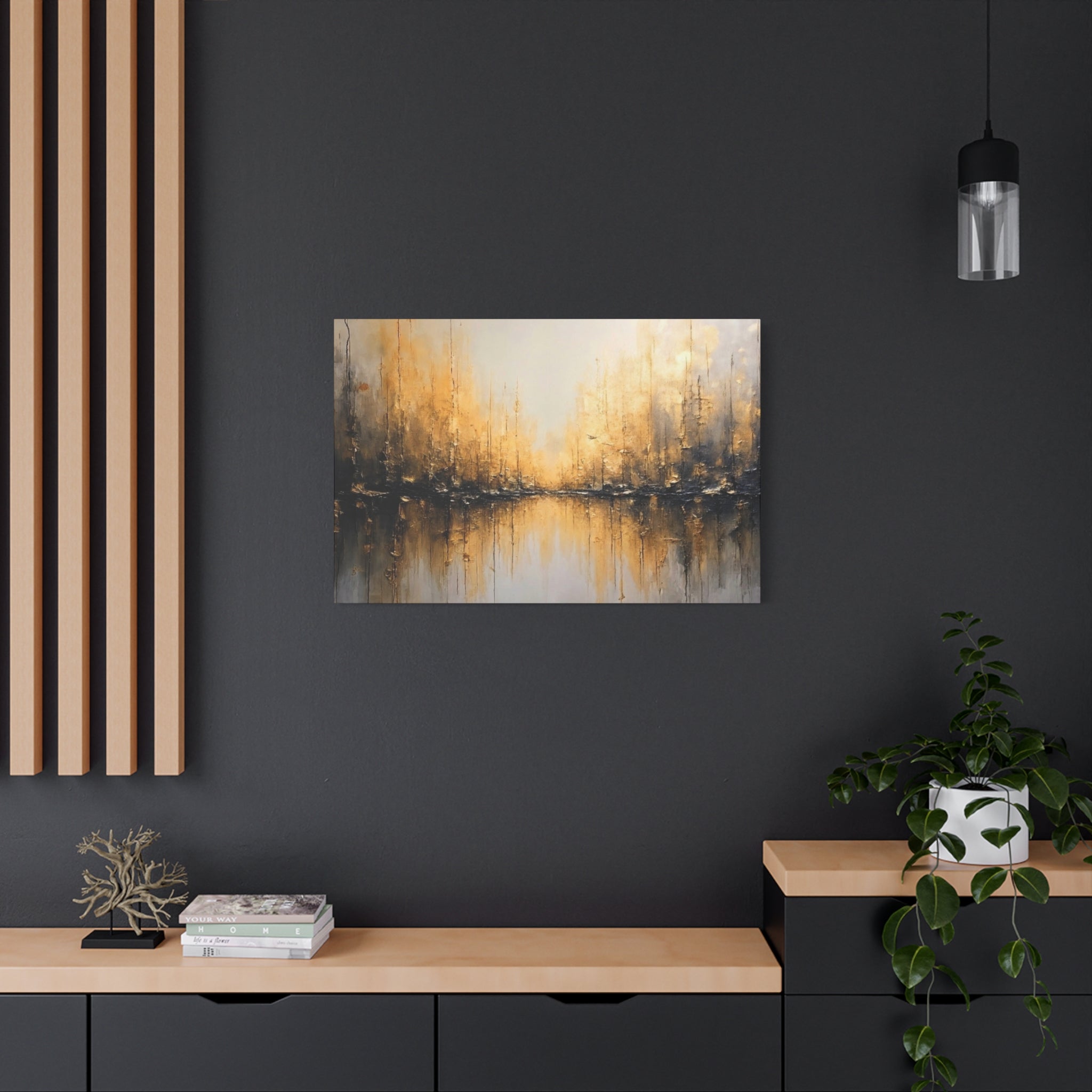 Abstract Gold Landscape Canvas Wall Art — Matte Stretched 1.25"