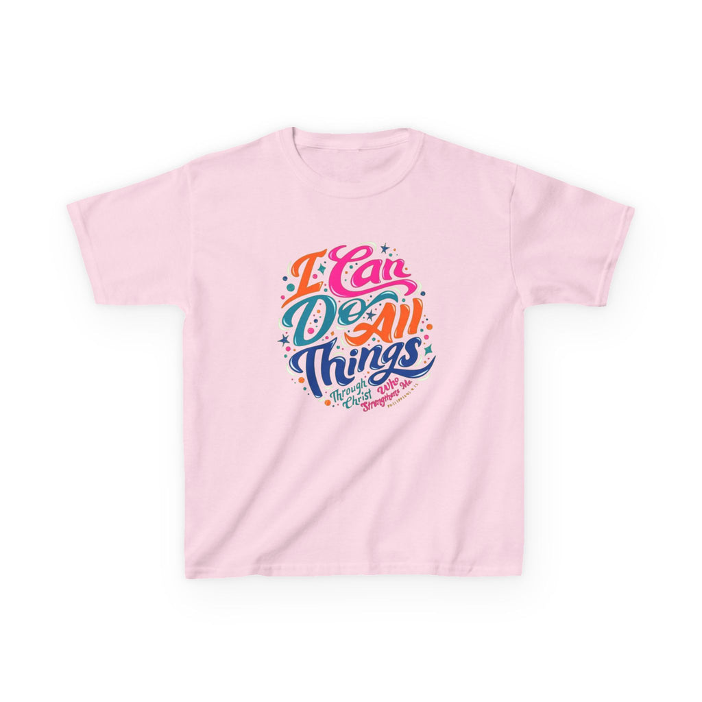 Kids T‑Shirt — "I Can Do All Things" Inspirational Rainbow Tee
