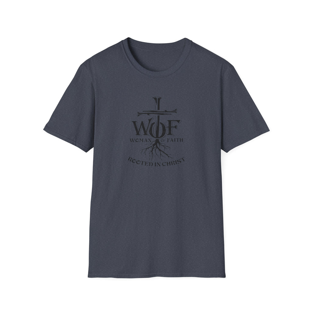 Faith T-Shirt - "WOF Woman of Faith Rooted in Christ" Christian Tee