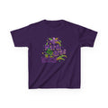 Kids Mardi Gras T-Shirt — Purple & Green Mask Design