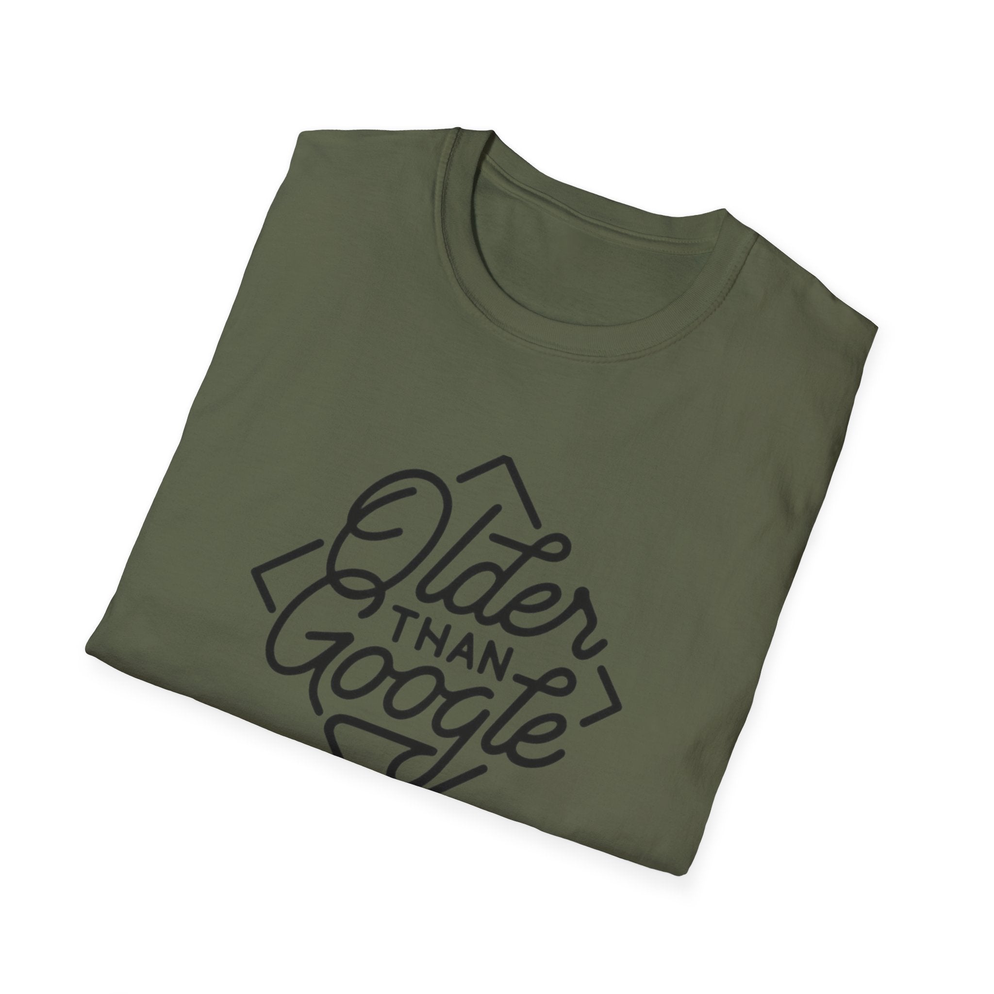 Older Than Google T‑Shirt — Retro Script Vintage Humor Tee for Seniors & Tech‑Nostalgia
