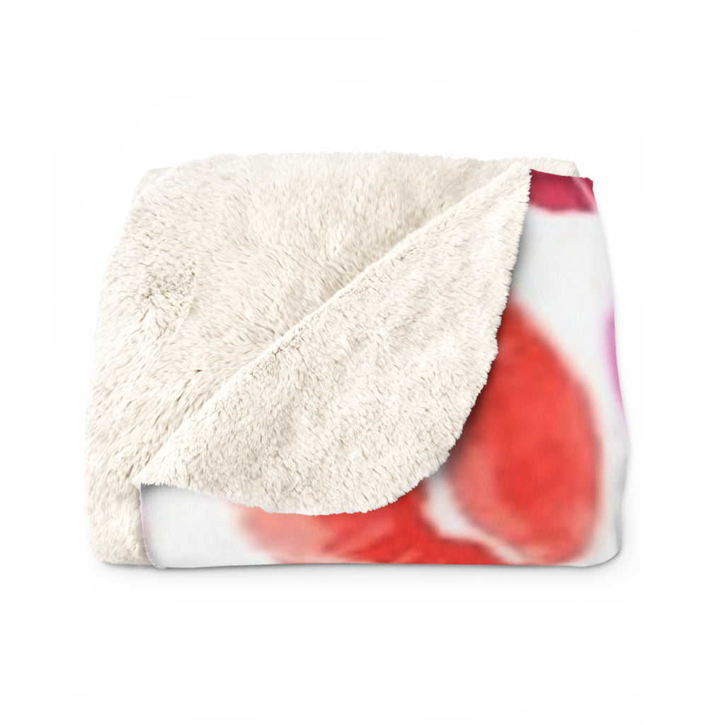 Lip Print Sherpa Blanket — Cozy Valentine’s Kiss Fleece Throw