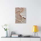 Neutral Textured Abstract Canvas Print — Beige & Cream Wall Art, Matte Stretched 1.25"