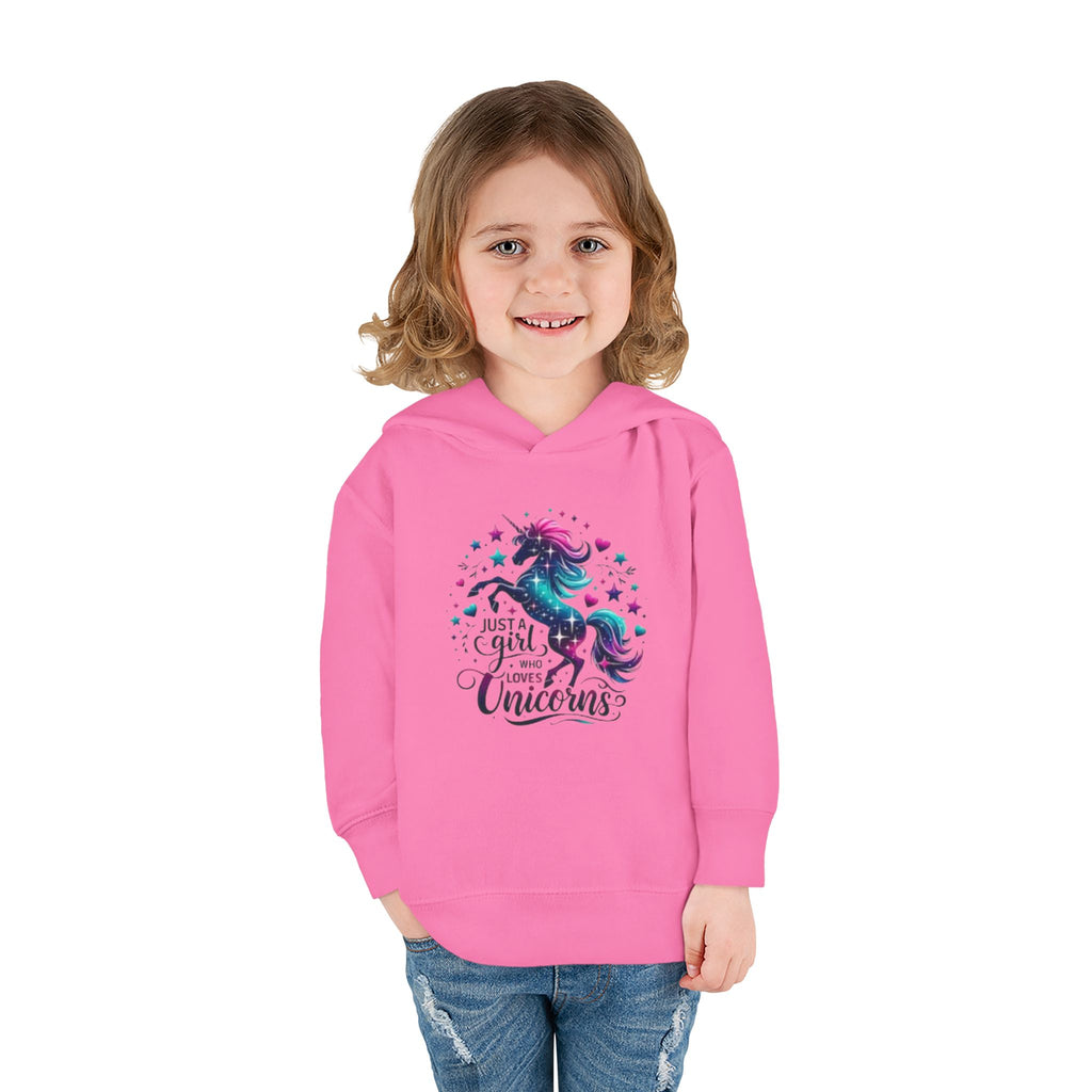 Toddler Hoodie — "Just a Girl Who Loves Unicorns" Cute Unicorn Pullover for Kids