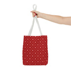 Valentine Red Diamond Heart Tote Bag — All-Over Print Canvas Shopper
