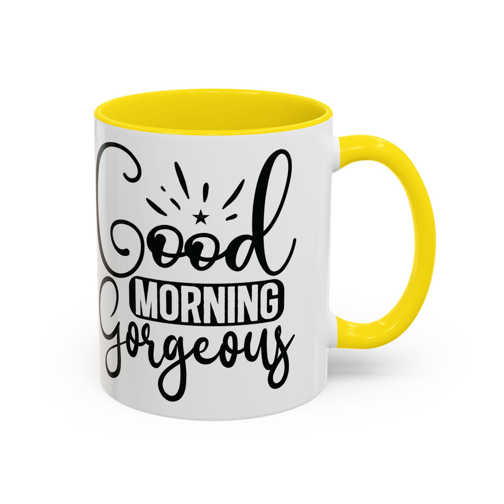 Good Morning Gorgeous Accent Coffee Mug – 11/15oz Pink Interior