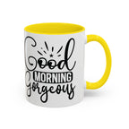 Good Morning Gorgeous Accent Coffee Mug – 11/15oz Pink Interior
