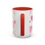 Pink Watercolor Hearts Accent Coffee Mug — Romantic Valentine’s Day Gift