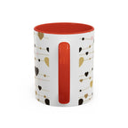Heart Garland Accent Coffee Mug — Pink & Gold Valentine Ceramic