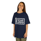 Kids Jesus T‑Shirt — Bold Cross Logo Christian Tee for Boys & Girls