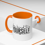 Be Kind To Yourself Accent Coffee Mug — Motivational Self-Care Tea Cup (11/15 oz)
