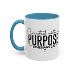 Created with a Purpose Ceramic Mug — Inspirational Ephesians 2:10 Coffee Cup
