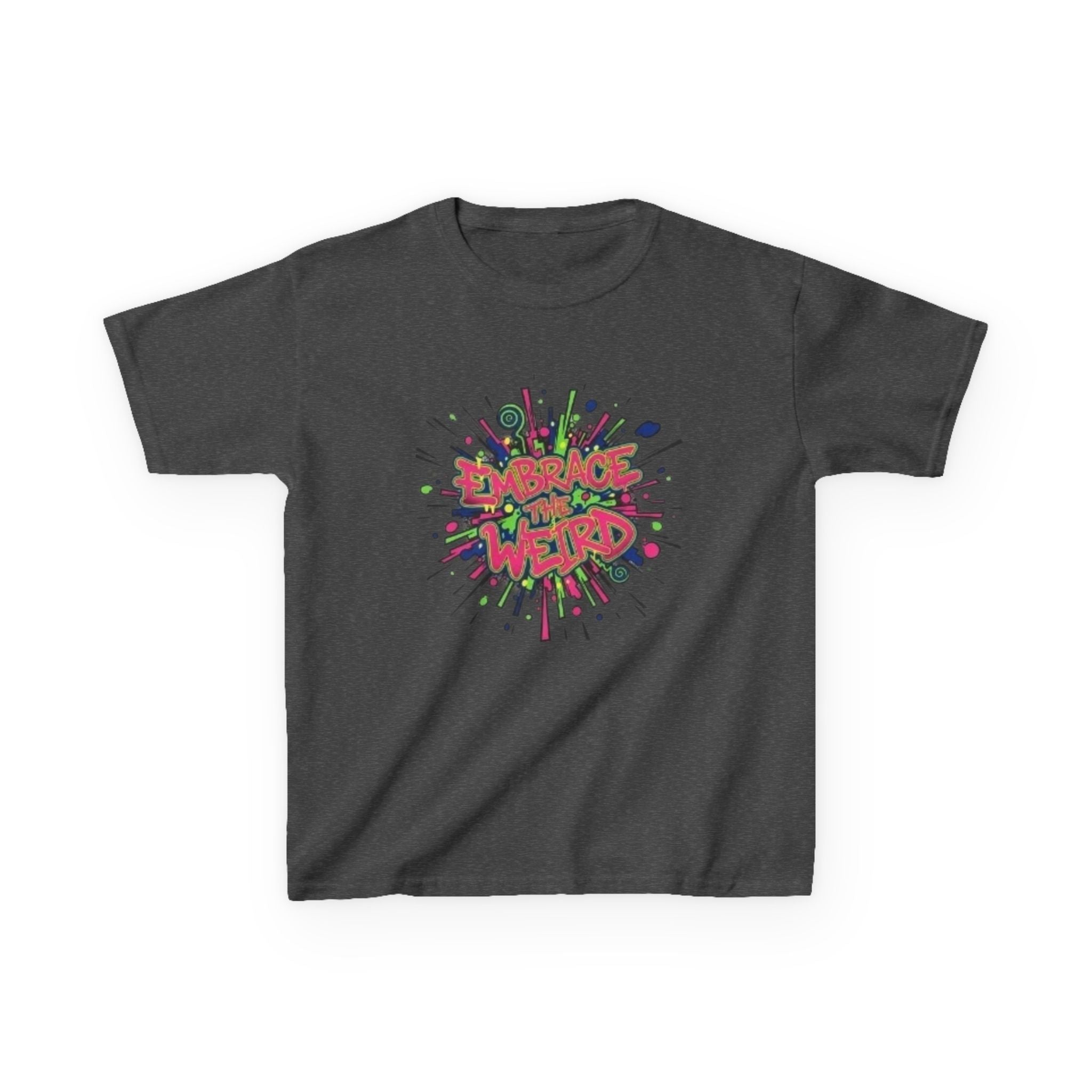 Kids T-Shirt — "Embrace Your Weird" Colorful Splash Graphic